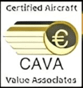 Logo of Certified Aircraft Value Associates with Euro symbol.